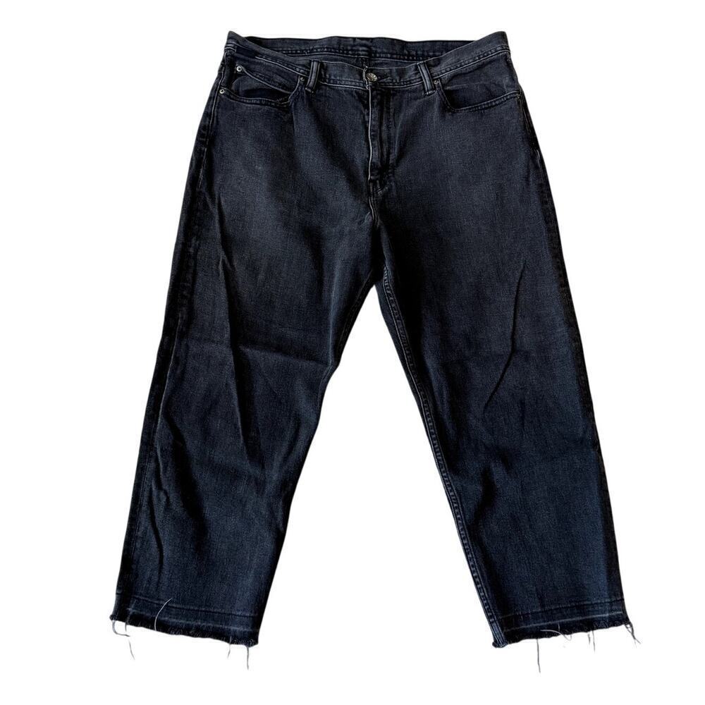 BDG Straight Cut-Off Stretch Faded Black Jeans 34x32
